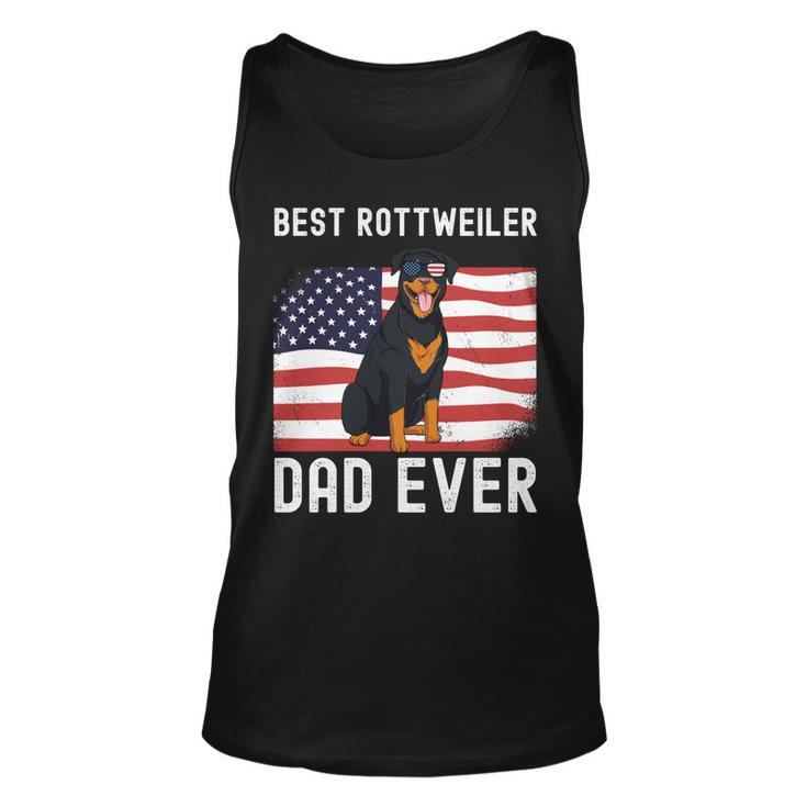 Best Rottweiler Dad Ever American Flag 4Th Of July Rottie  Unisex Tank Top