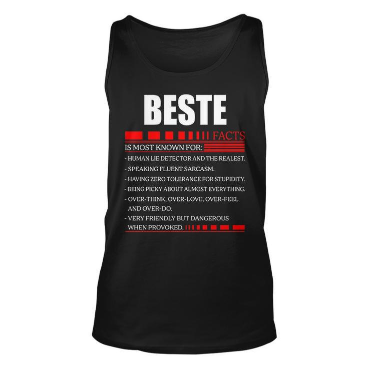 Beste Fact Fact T Shirt Beste Shirt  For Beste Fact Unisex Tank Top