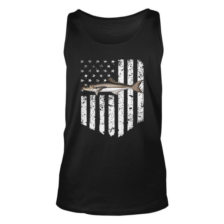 Black White American Flag Cobia 4Th Of July Fish Unisex Tank Top