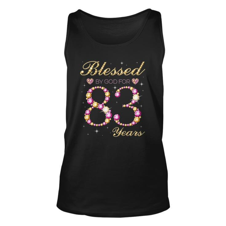 Blessed By God For 83 Years Old Birthday Party  Unisex Tank Top