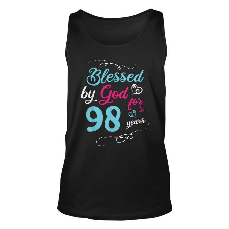 Blessed By God For 98 Years 98Th Birthday Party Celebration  Unisex Tank Top
