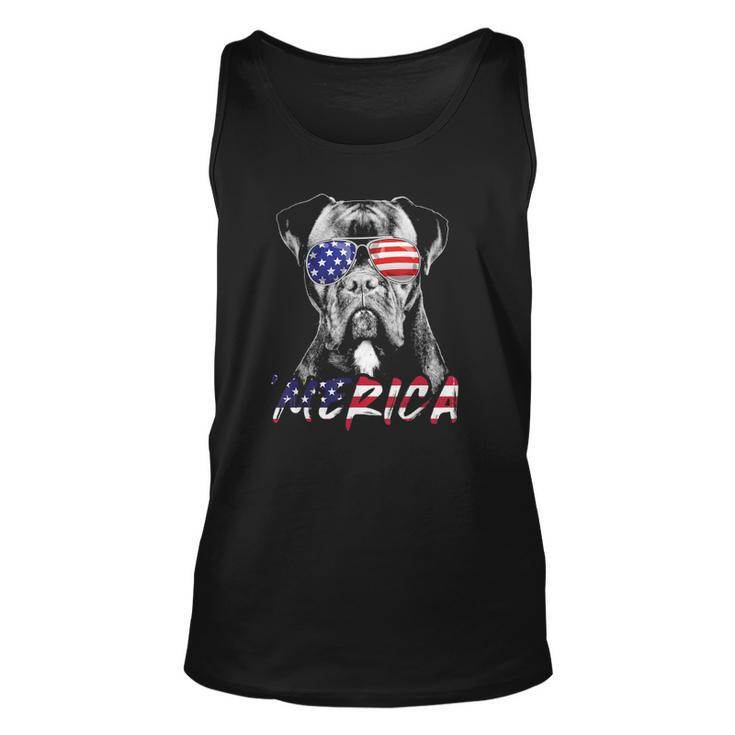Boxer Dog American Usa Flag Merica 4Th Of July Dog Lover Unisex Tank Top