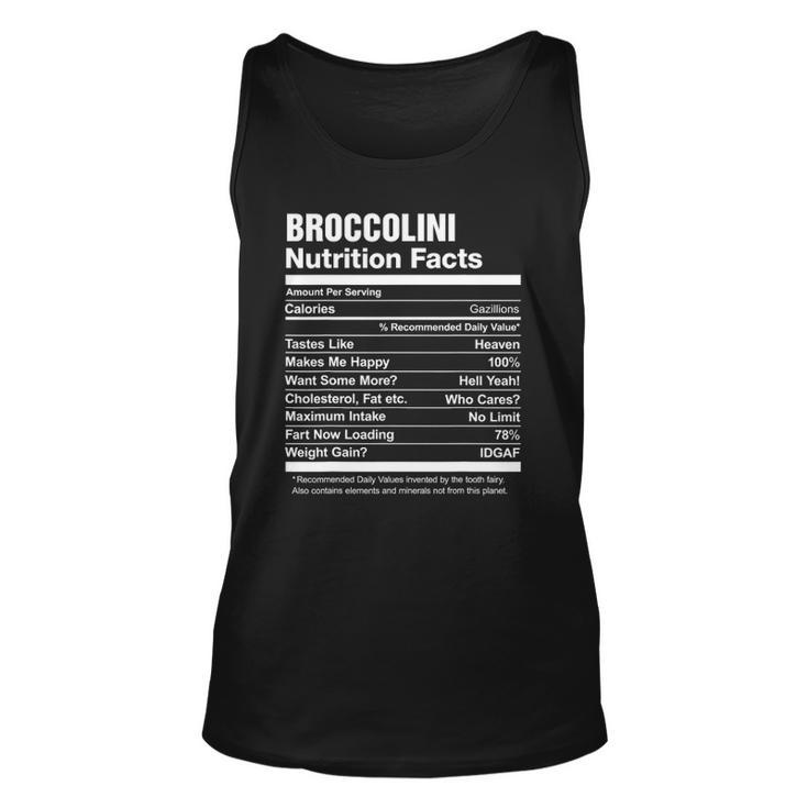 Broccolini Nutrition Facts Funny Unisex Tank Top