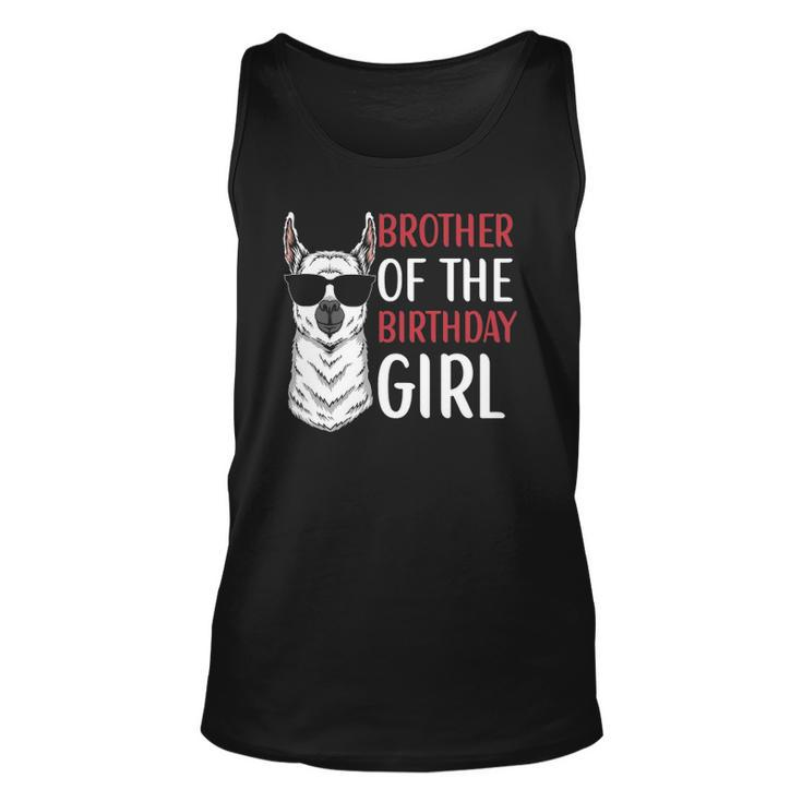 Brother Of The Birthday Girl Matching Birthday Outfit Llama Unisex Tank Top