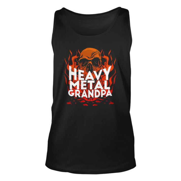 Brutal Heavy Metal Crew Heavy Metal Grandpa Skull On Flames Unisex Tank Top