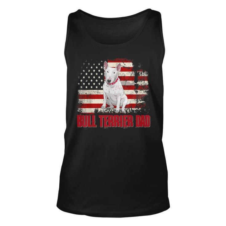 Bull Terrier Dad American Flag 4Th Of July Dog Lovers  Unisex Tank Top