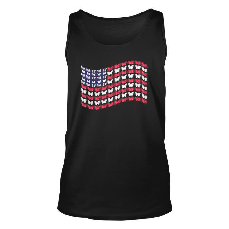 Womens Butterflies American Flag 4Th Of July Usa Butterfly Flag Tank Top