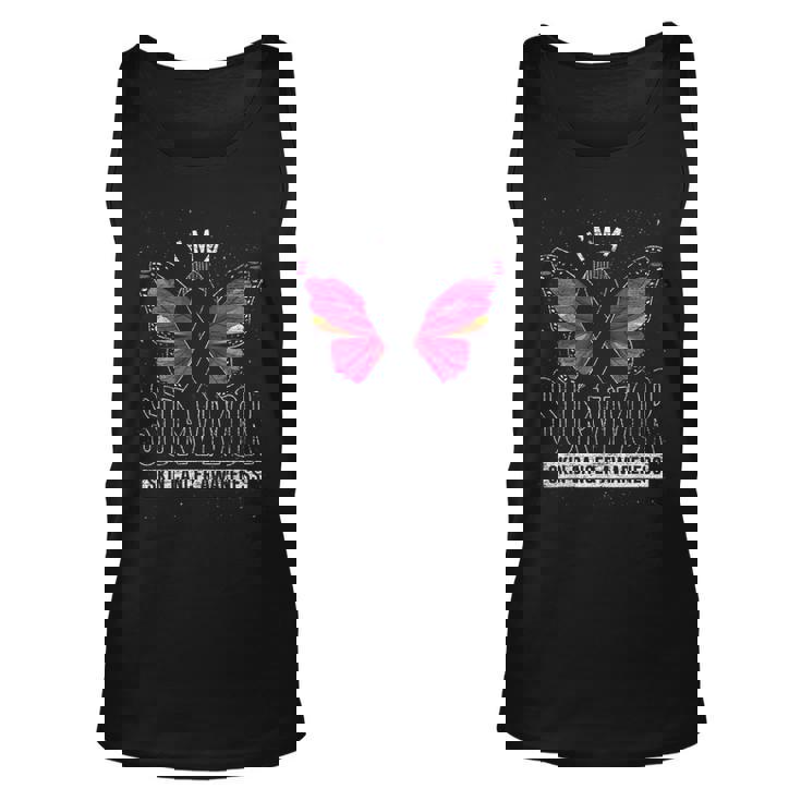 Cancer Survivor Butterfly Melanoma Awareness Skin Cancer Unisex Tank Top