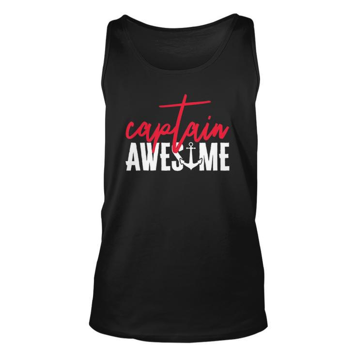 Captain Awesome Funny Sailing Boating Sailor Boat Unisex Tank Top
