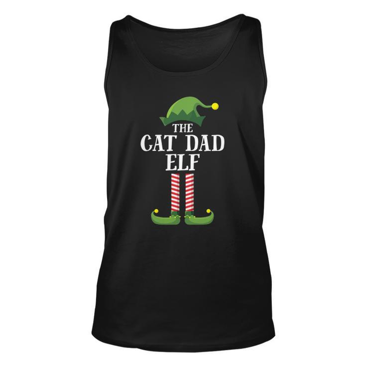 Cat Dad Elf Matching Family Group Christmas Party Pajama Unisex Tank Top