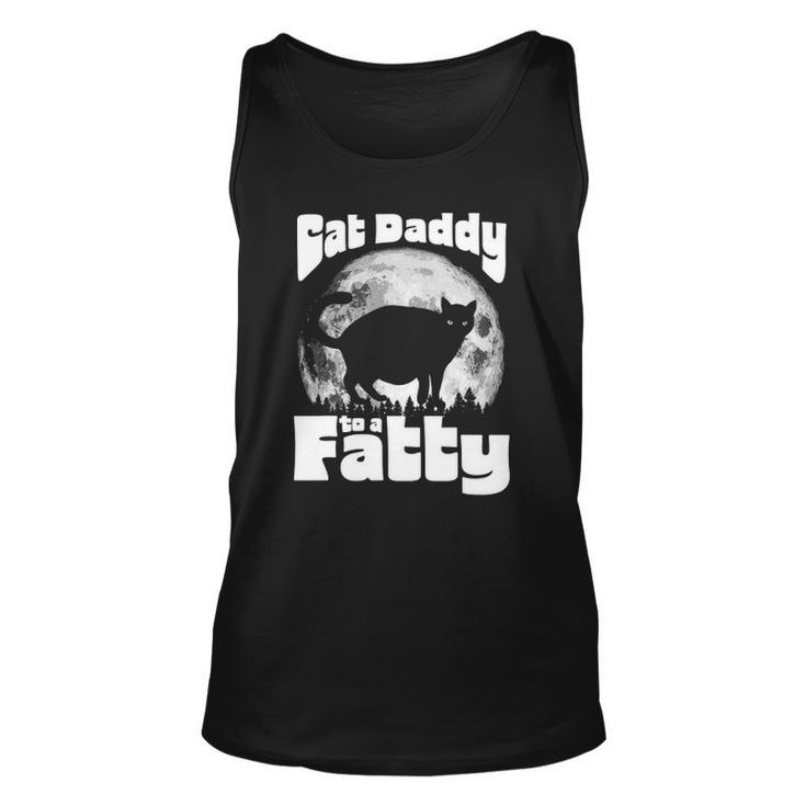 Cat Daddy To A Fatty Funny Vintage Full Moon & Chonk Dad Unisex Tank Top