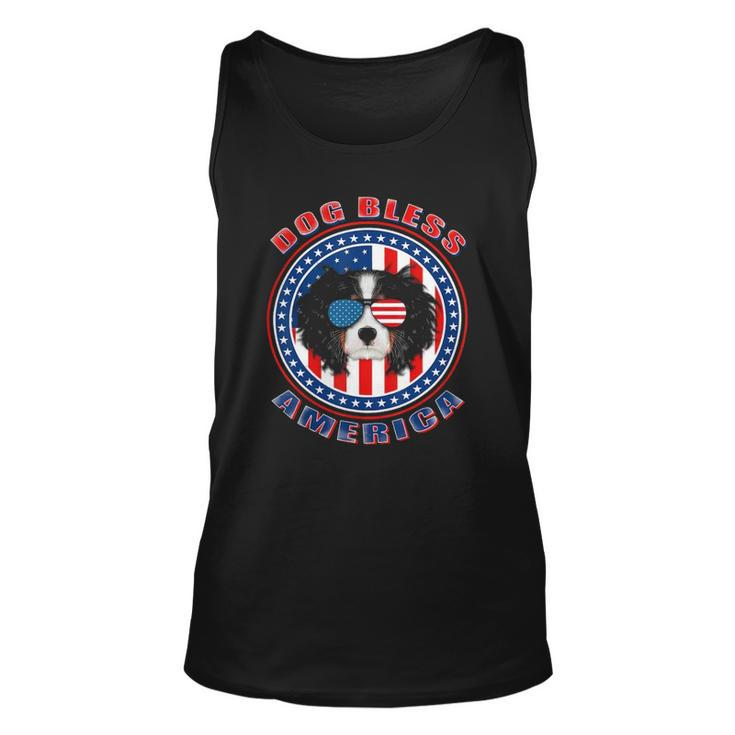 Cavalier Dog Bless America Flag Usa Patriotic 4Th Of July Unisex Tank Top