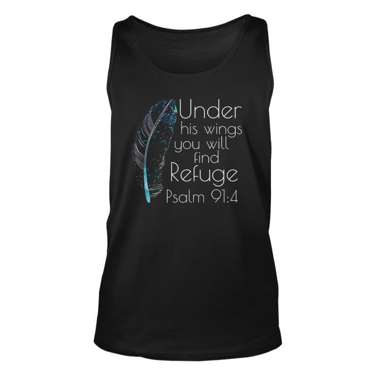 Christian Under His Wings You Will Find Refuge Bible Verse Unisex Tank Top