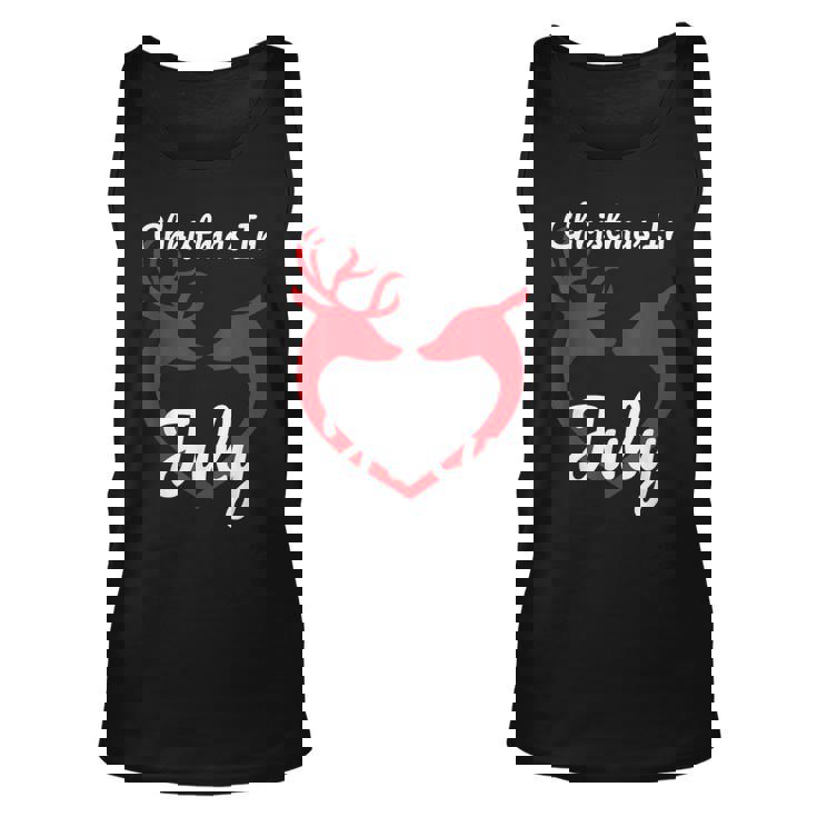 Christmas In July Cute Reindeer Hearts Graphic Top Unisex Tank Top