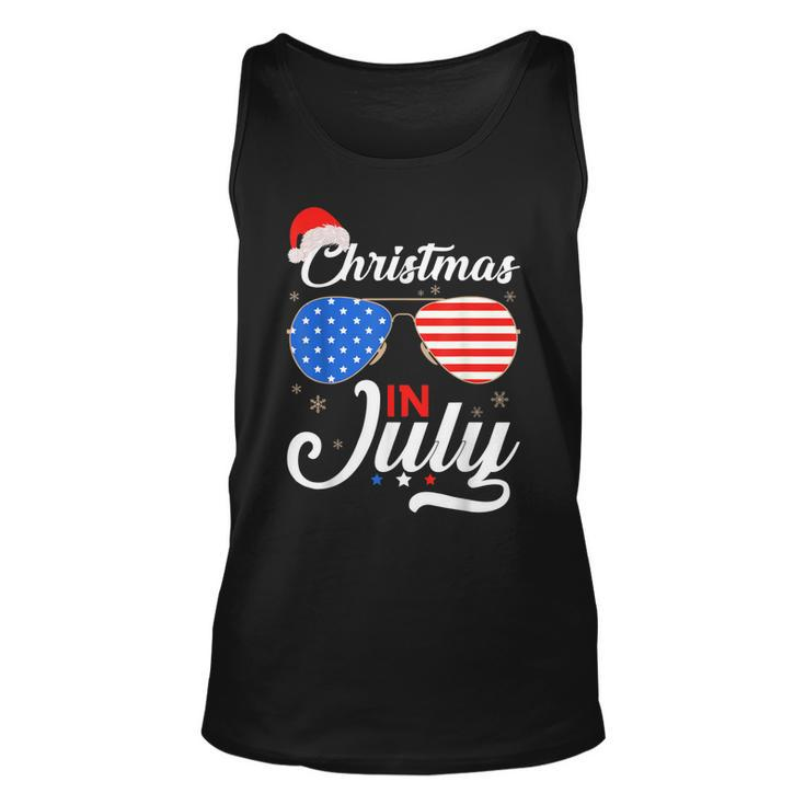 Christmas In July Funny 4Th Of July Beach Summer Christmas  Unisex Tank Top
