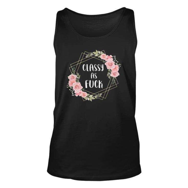 Classy As Fuck Floral Wreath Polite Offensive Feminist Tank Top