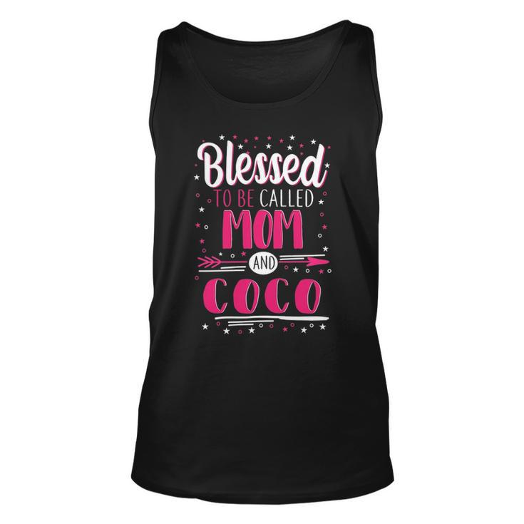 Coco Grandma Gift   Blessed To Be Called Mom And Coco Unisex Tank Top