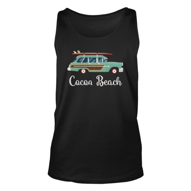 Cocoa Beach Fl Retro Surf Wagon Souvenir Graphic Unisex Tank Top