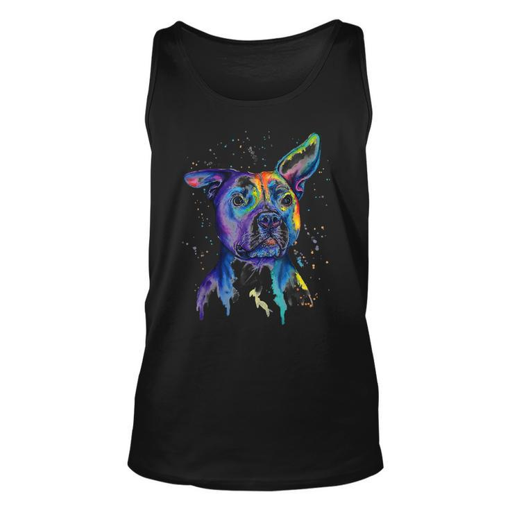 Colorful Pit-Bull Terrier Dog Love-R Dad Mom Boy Girl T-Shirt Unisex Tank Top