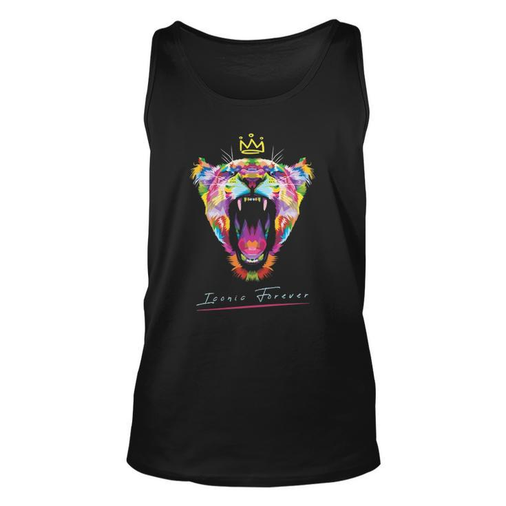 Colorful Queen Lioness With Crown  Unisex Tank Top