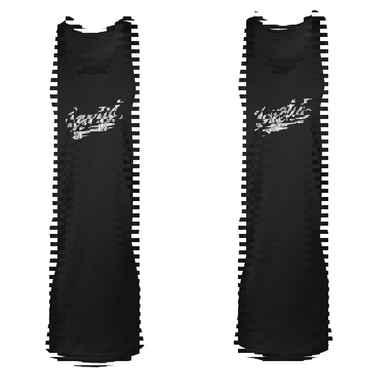 Connecticut Ct Vintage Sports Script Retro Tee Unisex Tank Top