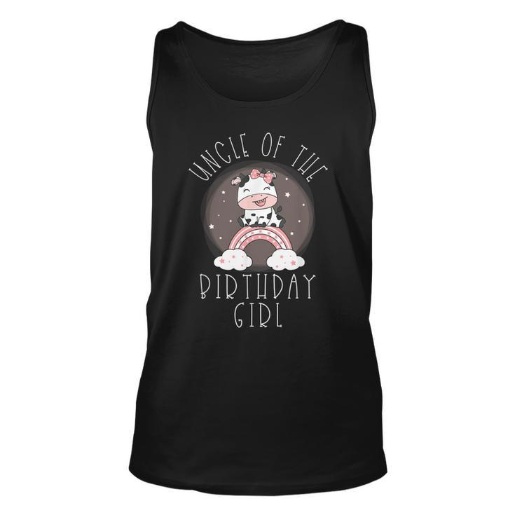 Cow Birthday  For Family - Uncle Of The Birthday Girl  Unisex Tank Top