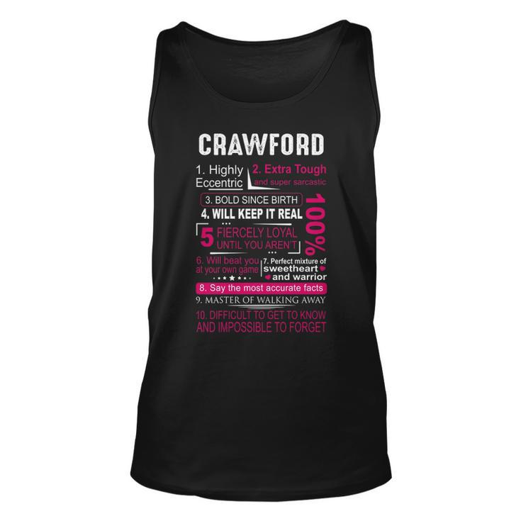 Crawford Name Gift Crawford V2 Unisex Tank Top