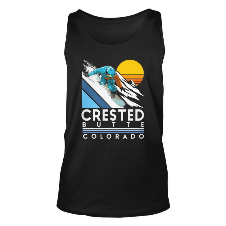 Crested Butte Colorado Retro Snowboard  Unisex Tank Top