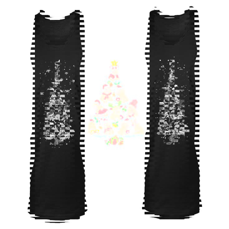 Cute Pugs Christmas Tree Funny Pug Lover Christmas Unisex Tank Top