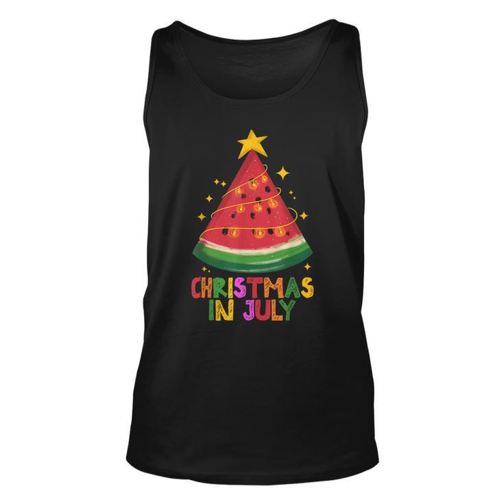 Cute Watermelon Christmas In July Kids Summer Vacation  Unisex Tank Top