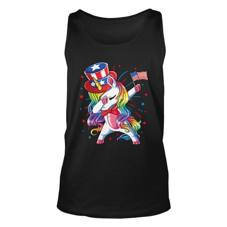 Dabbing Unicorn 4Th Of July Independence Day  Unisex Tank Top