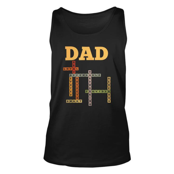 Dad Crossword Puzzle - Fathers Day Love Word Games Saying Unisex Tank Top