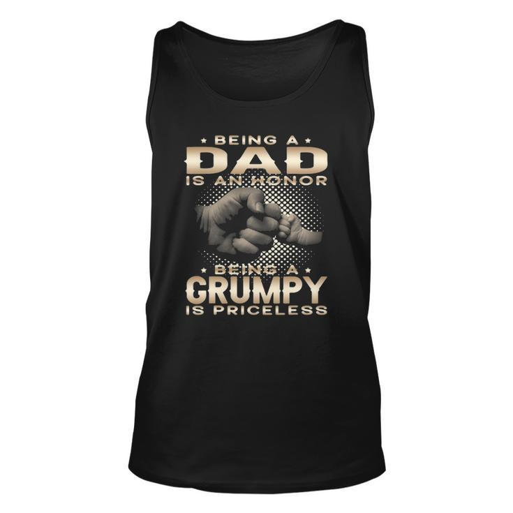 Mens Being A Dad Is An Honor Being A Grumpy Is Priceless Grandpa Tank Top