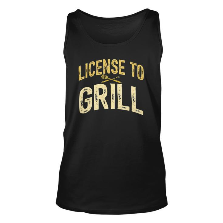 Mens Dad Loves Bbq License To Grill Meat Smoking Vintage Tank Top
