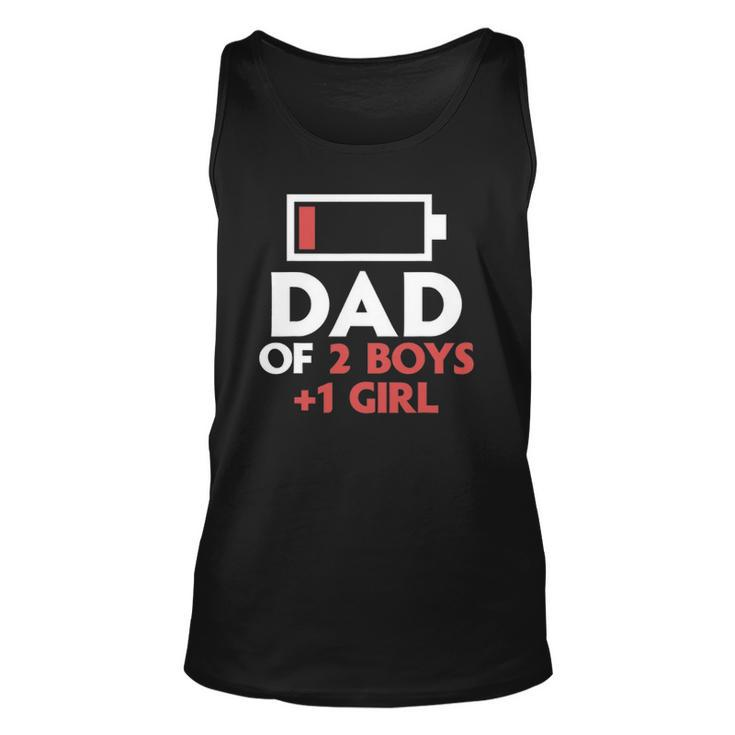 Dad Of 2 Boys & 1 Girl Father Of Two Sons One Daughter Men Unisex Tank Top