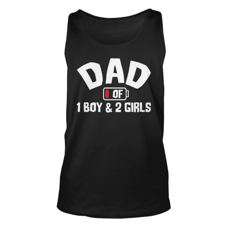Dad Of One Boy And Two Girls Unisex Tank Top