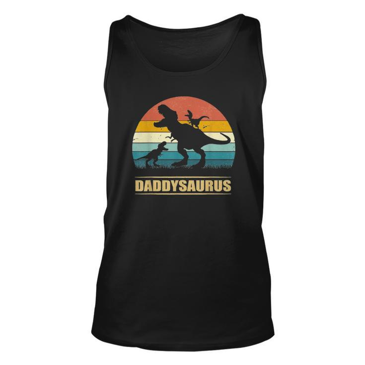 Daddy Dinosaur Daddysaurus 2 Two Kids Gift For Dad Classic Unisex Tank Top