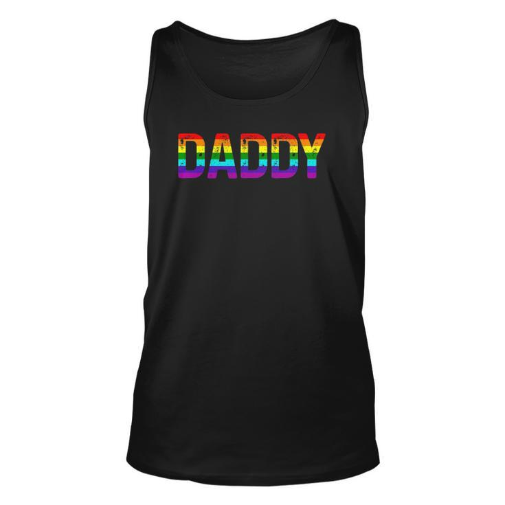 Daddy Gay Pride Month Lgbtq Fathers Day Rainbow Flag Queer Unisex Tank Top