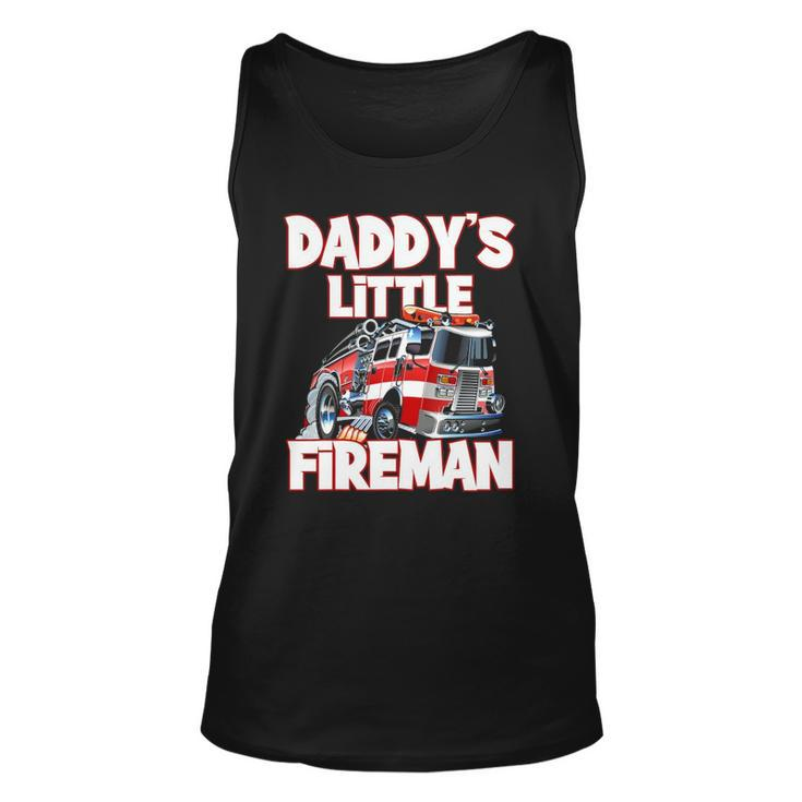 Daddys Little Fireman Funny Kids Firefighter Firemans Unisex Tank Top