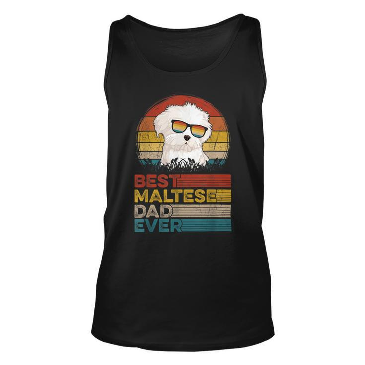Dog Vintage Best Maltese Dad Ever Fathers Day Puppy Dog Dad Unisex Tank Top