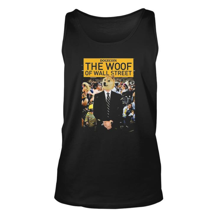 Dogecoin The Woof Of Wall Street 2022 Dogecoin Doge Unisex Tank Top