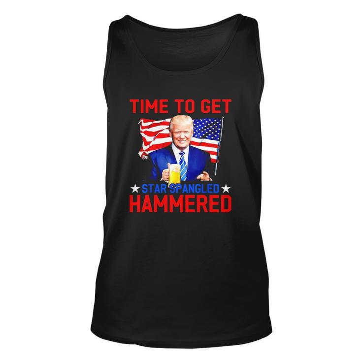 Donald Drunk Trump 4Th Of July Drinking Presidents Usa Flag Unisex Tank Top