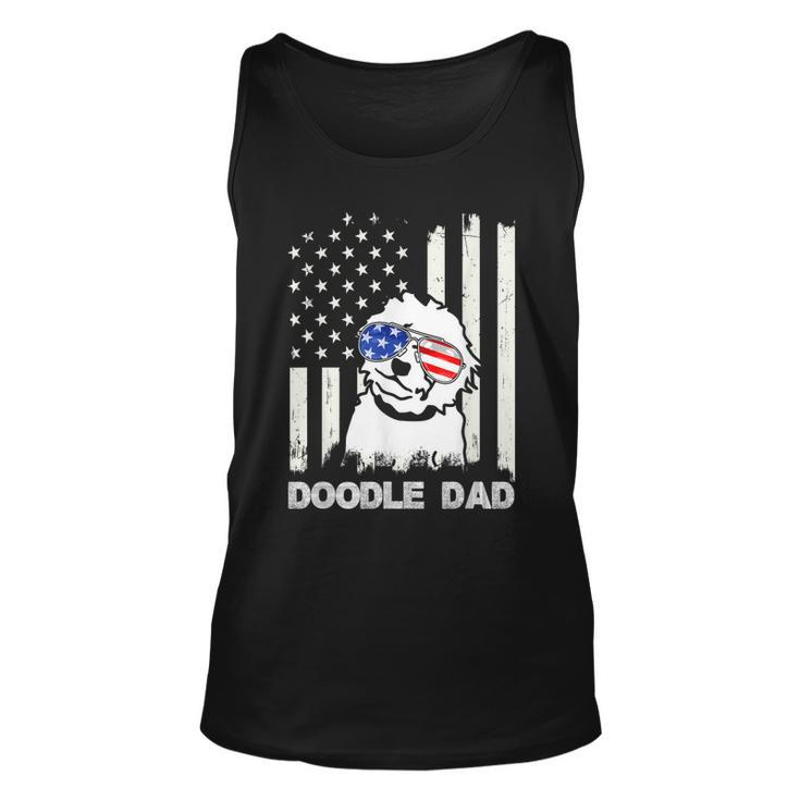 Doodle Dad 4Th Of July Us Flag Dog Dad Patriotic  Gift Unisex Tank Top