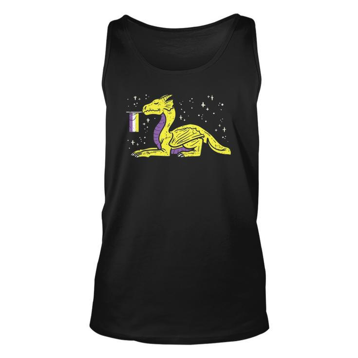 Dragon Mythical Animal Lgbtq Non-Binary Flag Genderqueer Unisex Tank Top
