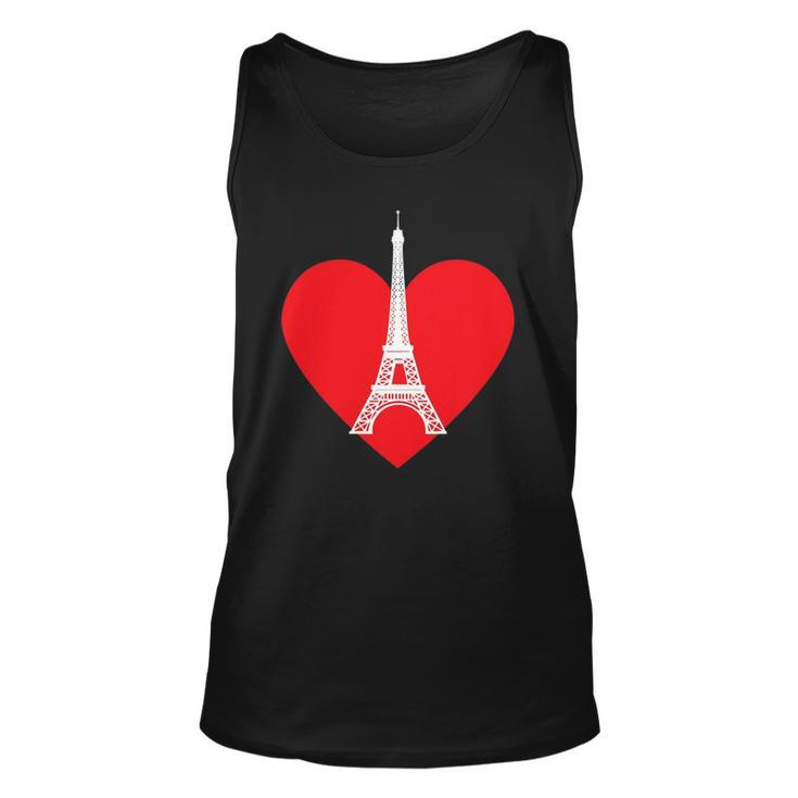 Eiffel Tower Heart For Paris Downtown France City Of Love Unisex Tank Top