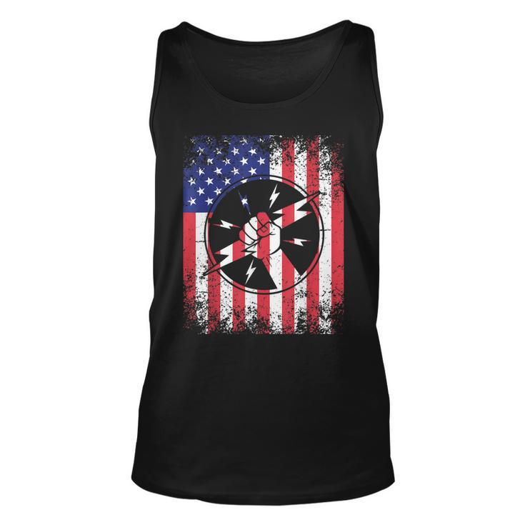 Electrician Dad Usa Flag Patriotic  4Th Of July Gift Unisex Tank Top