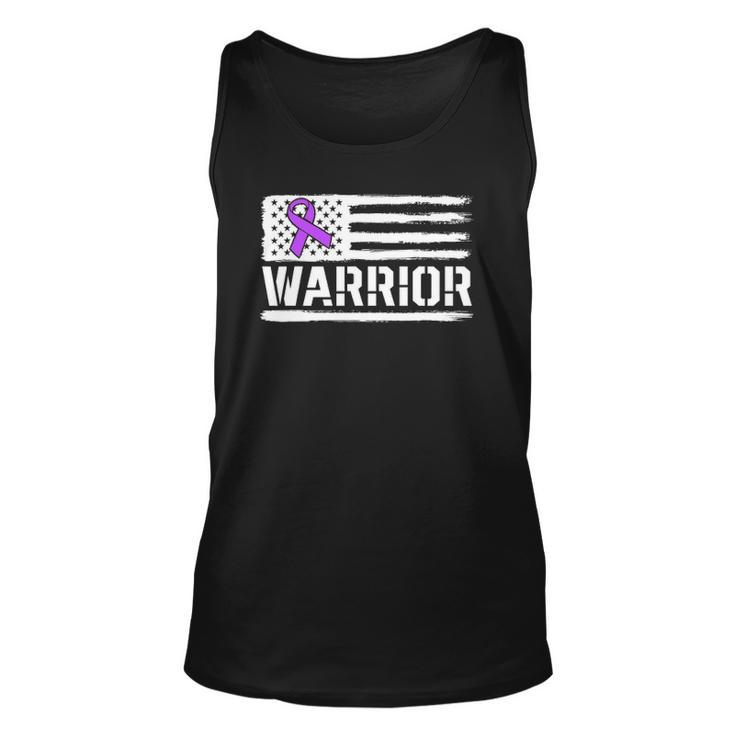 Epilepsy Warrior Gift Purple American Flag Awareness Ribbon Unisex Tank Top