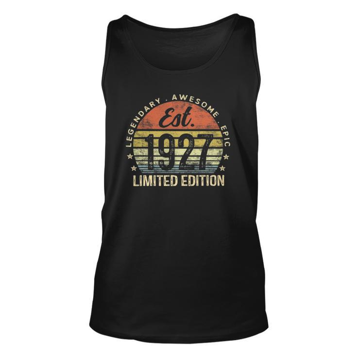 Est 1927 Limited Edition 95Th Birthday Gifts 95 Years Old Unisex Tank Top