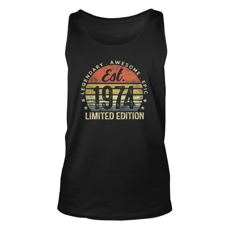Est 1974 Limited Edition 48Th Birthday Vintage 48 Years Old Unisex Tank Top