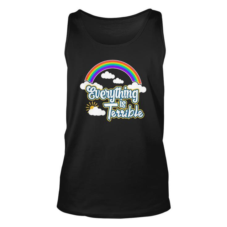 Everything Is Terrible Summer Rainbow And Clouds Design  Unisex Tank Top